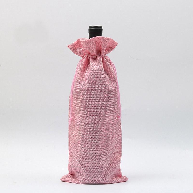 Linen Drawstring Wine Bags Dustproof Wine Bottle Covers Packaging Bag Champagne Pouches Party Gift Wrap Christmas Decoration fy5300 0526