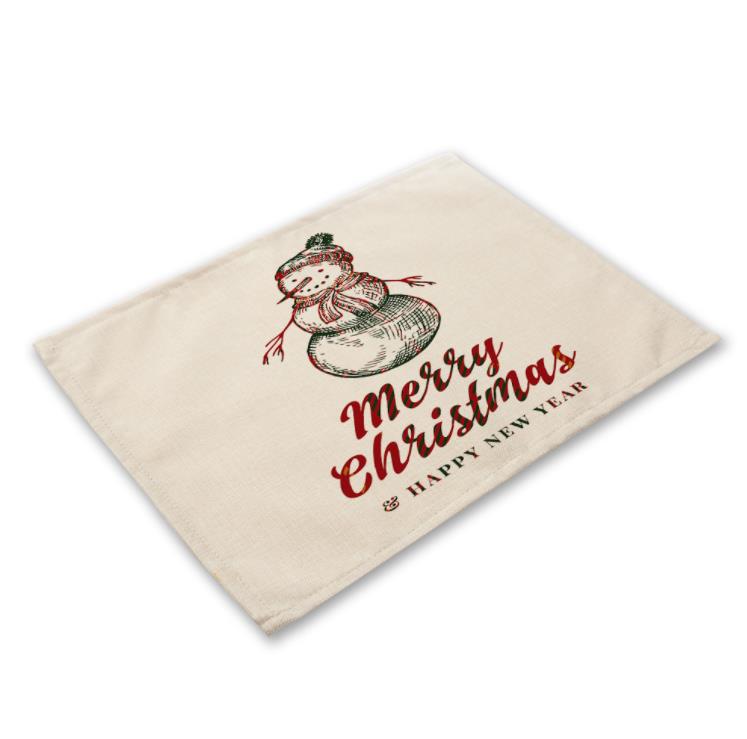 Christmas Table Mat Dining Placemat Decoration For Home Kitchen Party Place Mats Tablecloth Xmas Supplies Gifts SN164