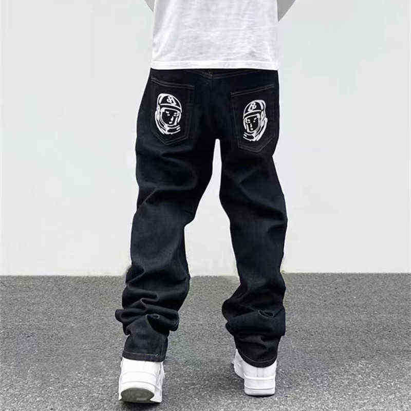 Men's Jeans 2022 Ropa Dog Print Streetwear Men Hip Hop Baggy Jeans Pants Y2K Clothes Straight Loose Goth Denim Trousers Pantnes Vaqueros 1110H22