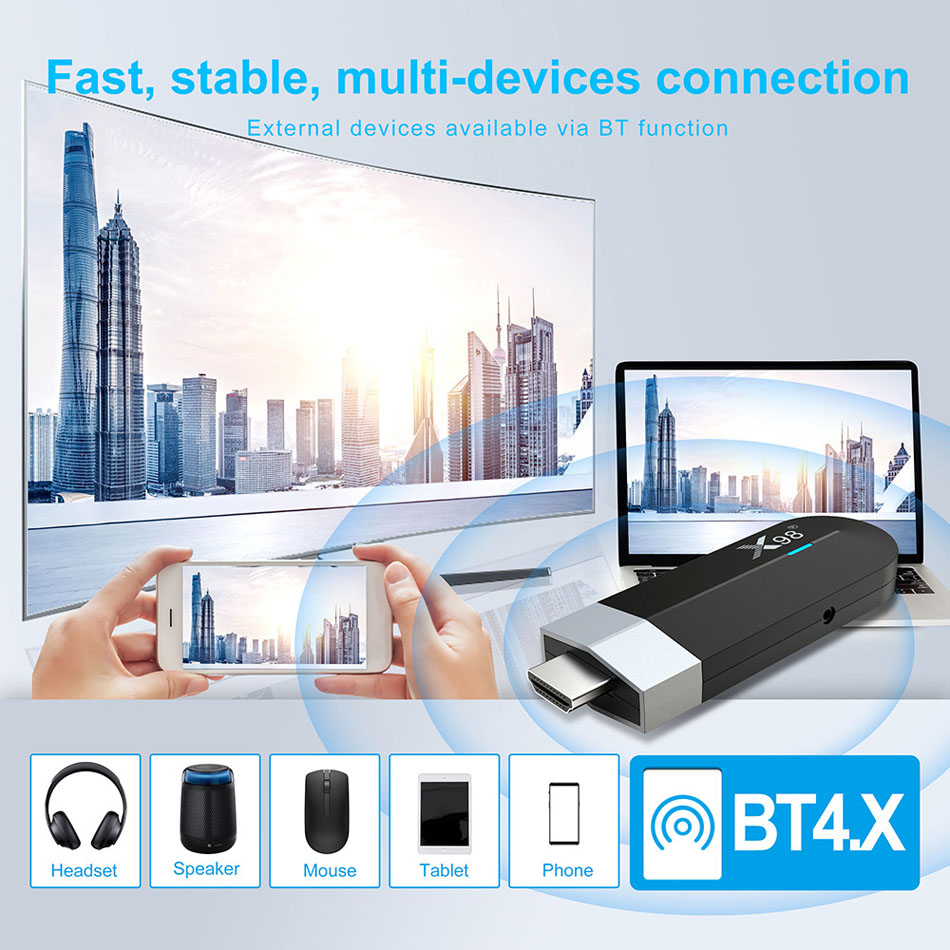 X98 S500 Android 11 TV Stick AmLogic S905Y4 Quad Core 4G 32G AV1 4K 60FPS 5G WiFi Google Player YouTube x98 Dongle TVBox