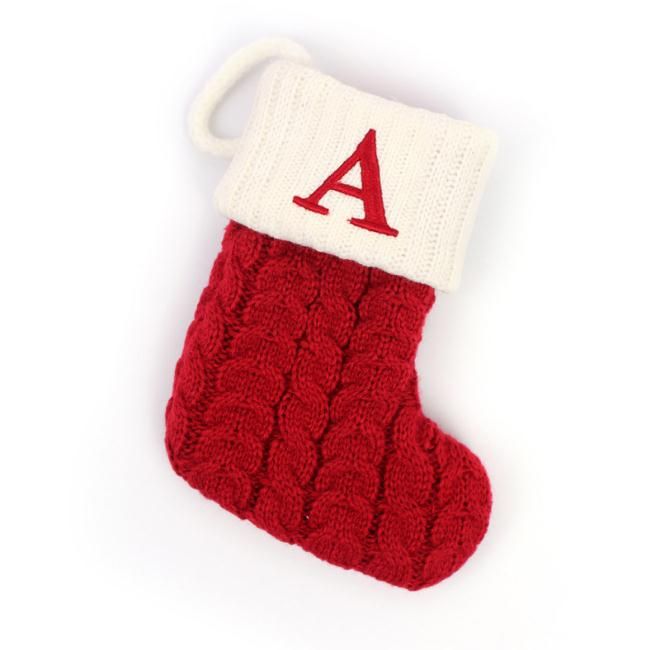 Chaussettes De Noël À Tricoter Rouge Flocon De Neige Alphabet Lettres Décoration De Noël Pour La Maison Arbre De Noël Ornement Cadeau DE899