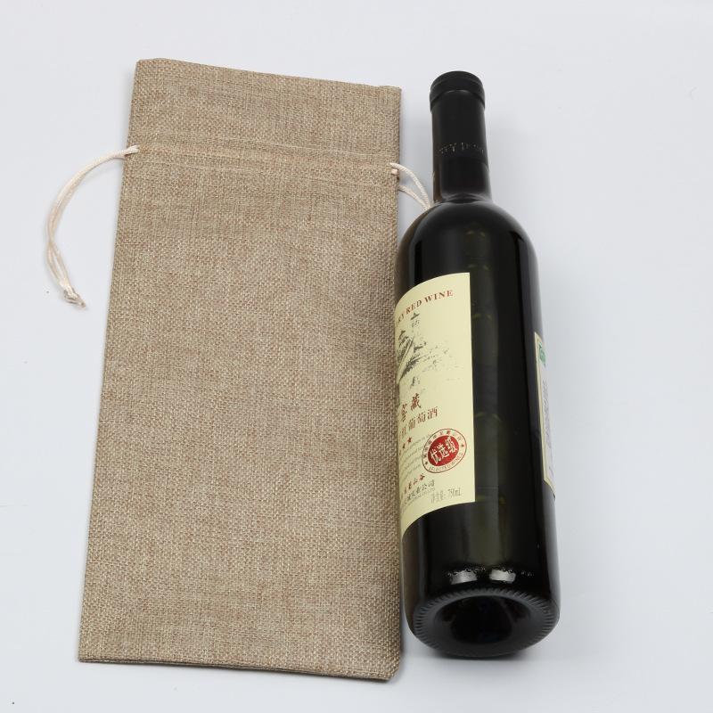 Linen Drawstring Wine Bags Dustproof Wine Bottle Covers Packaging Bag Champagne Pouches Party Gift Wrap Christmas Decoration fy5300 0526