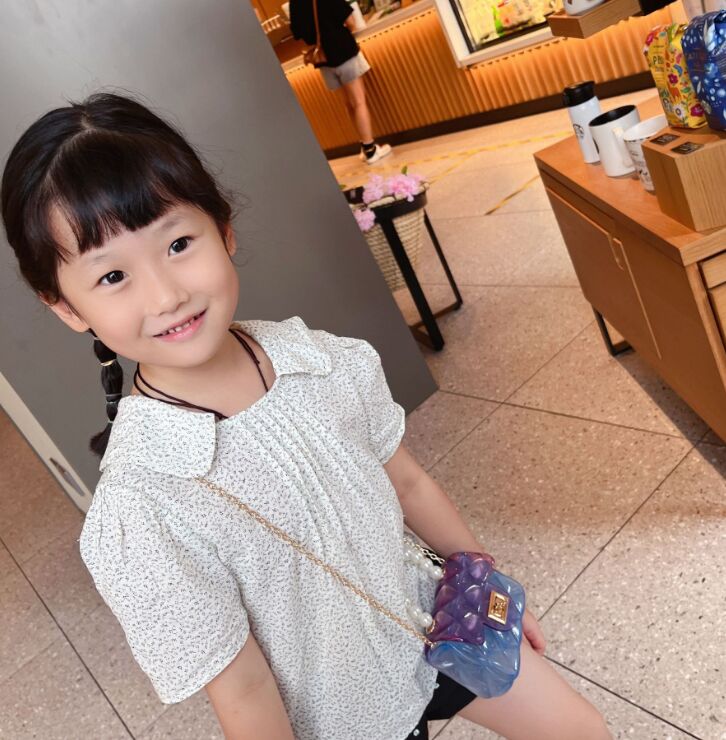Kinderen Jelly Handtas PVC Kleine schouder Crossbody Tassen Fashion Mini Pearl Chain Lock Messenger Bag