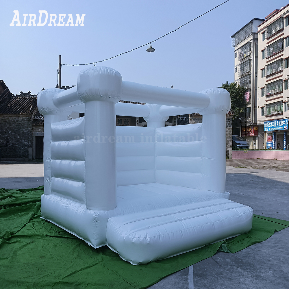 8x8ft Kids mini bounce house Inflatable white Bouncy Castle Wedding Bouncer Jumping Adult for Party with blower free ship