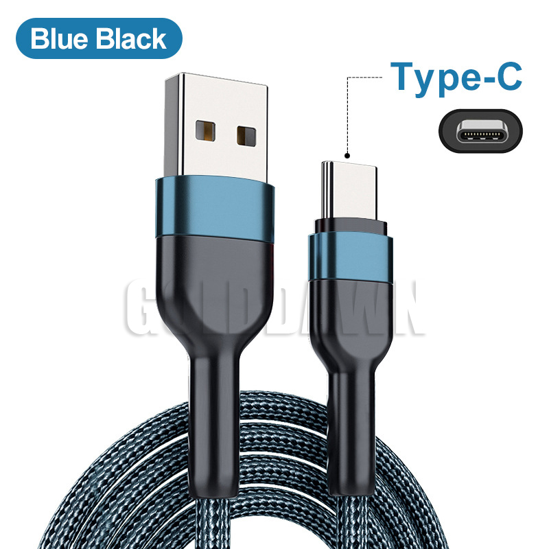 0.5m 1M 2Mファーストクイック充電ケーブル5A同期データナイロン編組タイプ-C充電器コードワイヤーケーブルサムスンHuawei Xiaomi Vivo Oppoスマートフォン