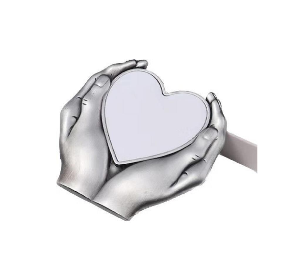 Sublimazione cuore con la mano collane pendenti decorazioni spazi vuoti auto fai da te pressa di calore specchietto retrovisore decorazione ornamenti di fascino appeso FY5474 ss0116