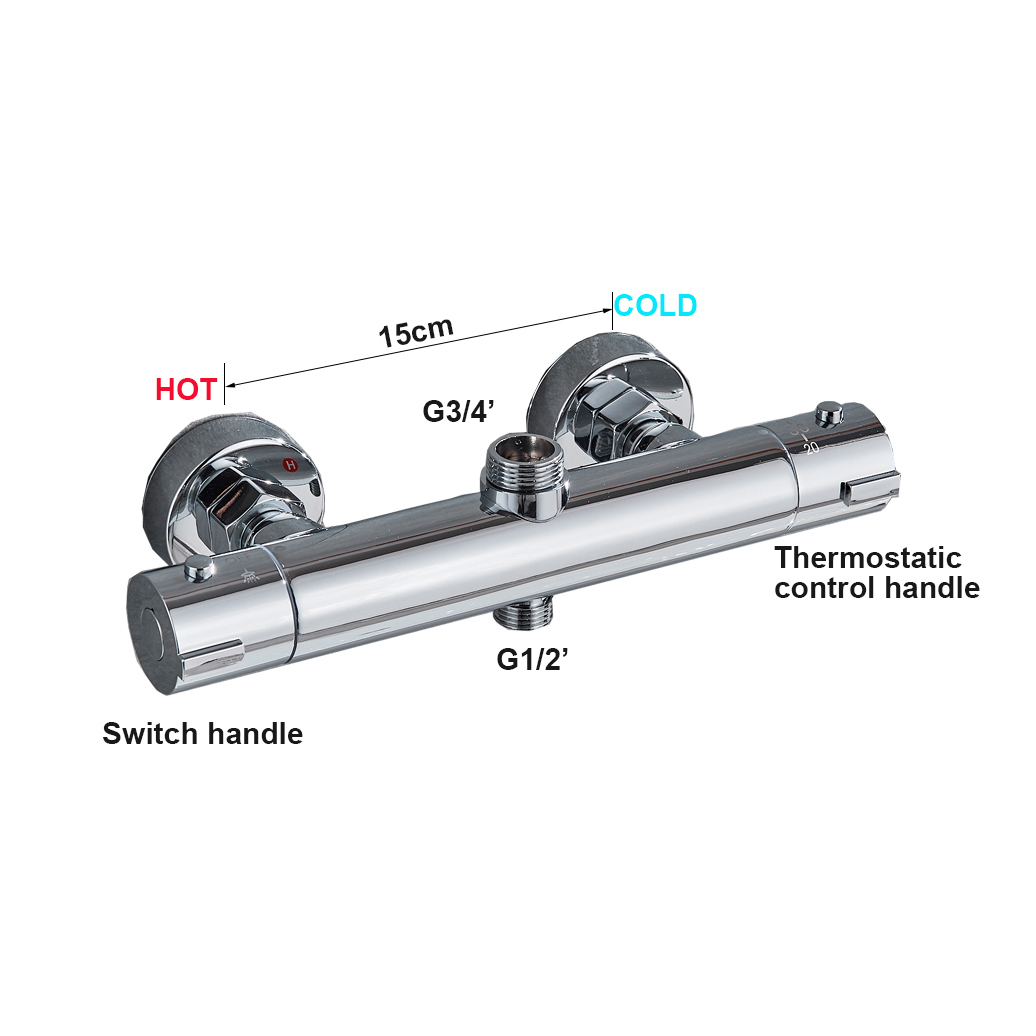 Autres Robinets Douches Accs Mitigeur thermostatique Combinaison de salle de bain Mitigeur d'eau Baignoire avec manette 221109