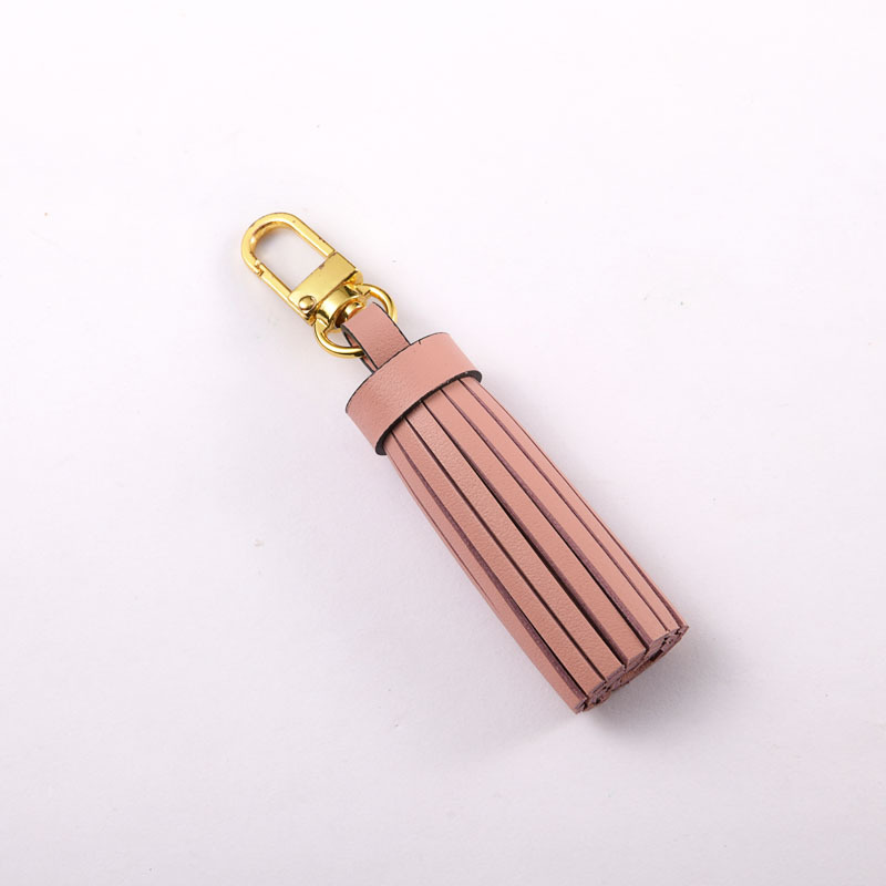 Real Vachetta Leather Tassel Bag Charm Accessories For Designer Handbag Decoration Hanging Key Charm Holder Purse Ornament 307L