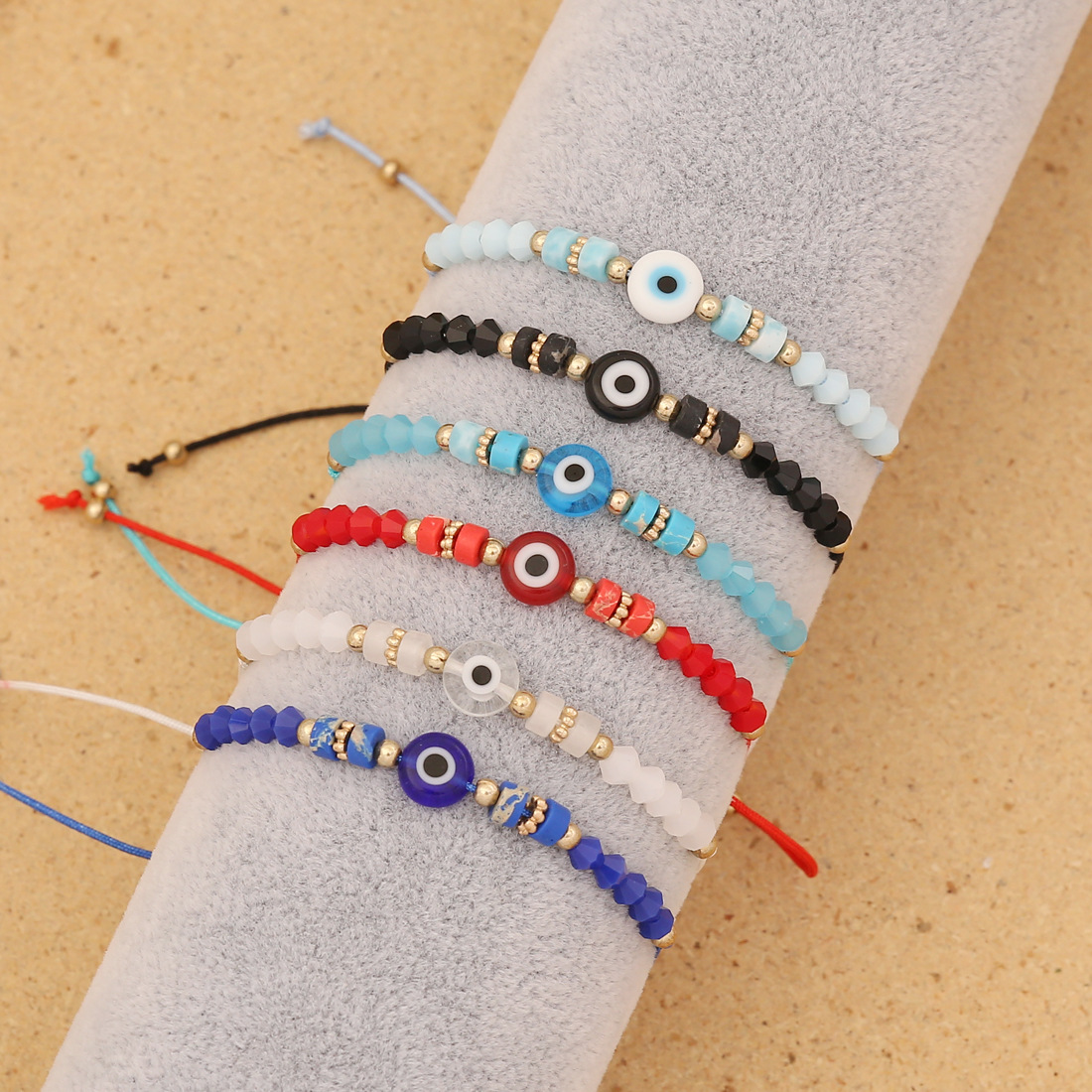 Turkse Evil Blue Eye Kralen Armband Gevlochten Touw Ketting Kristal Kralen Armbanden voor Vrouwen Handgemaakte Sieraden Geschenken