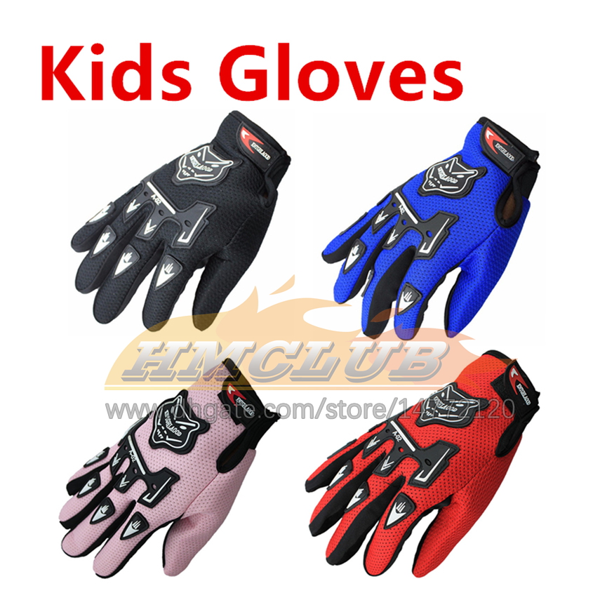 ST41 Hot Kids Summer Full Finger Motorcycle Gloves Child Moto Motocross Leather Motorbike Children Racing Glove