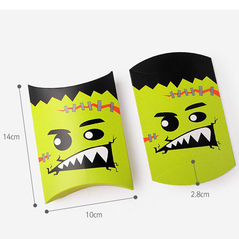 Halloween Box Vampire Mummy Pumpkin Candy Gift Bag verpakking voor feestkussen Kussen Vorm Ghost 14x10x2.8cm Cookies Paper geschenkdozen