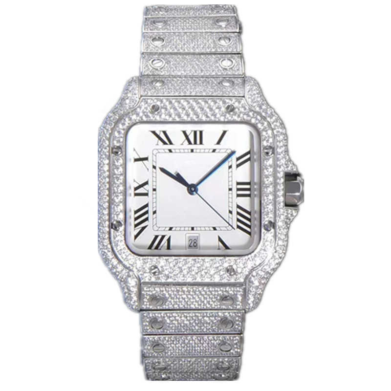 Montres-bracelets D31 Montre de luxe pour hommes 4130 Montre de mouvement pour hommes 3255 Montre de luxe Mosang Stone Iced VVS1 GIA Montre Diamond watchs304r