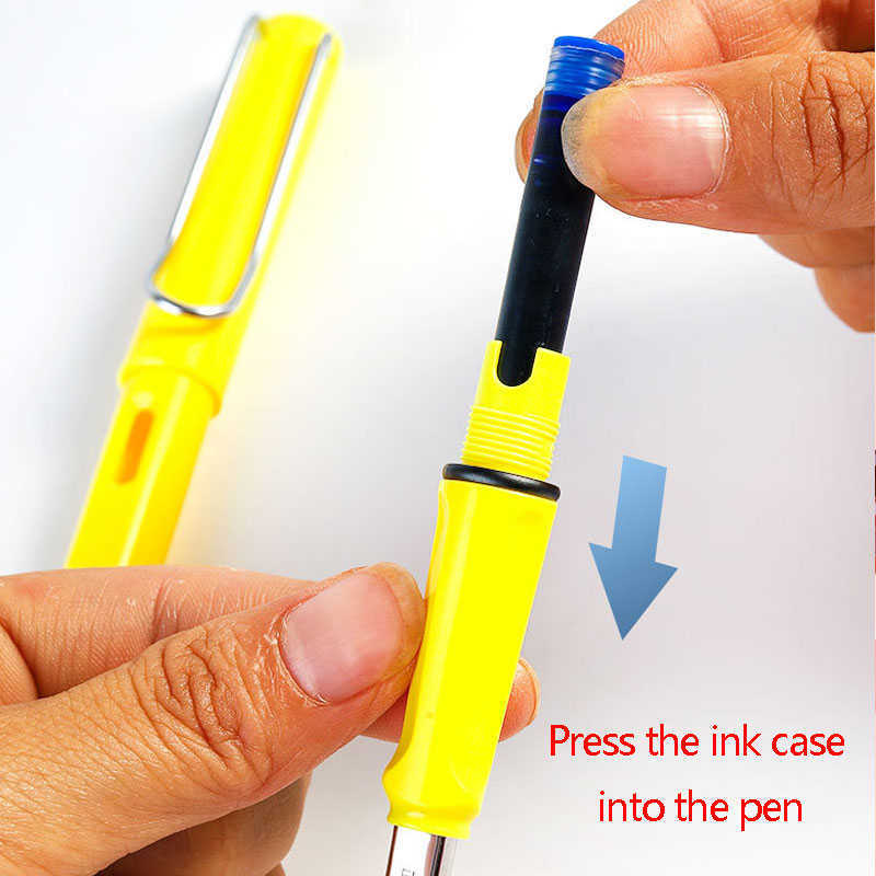 1 caneta e 10 tinta kawaii fogain caneta caligrafia multi -função caneta 0,38mm ef nib school suprimentos canetas de papelaria