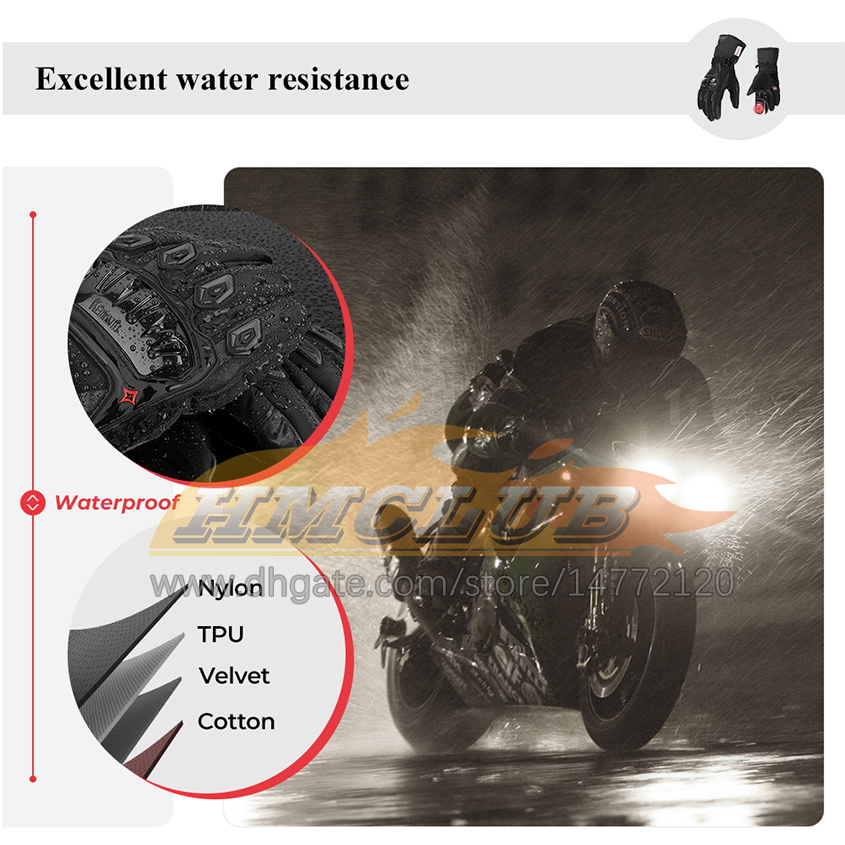 ST40 Zimowe rękawiczki motocyklowe ekran dotykowy motocyklu Wodoodporne wiatroodporne ochronne rękawiczki zimowe mężczyźni guantes moto luvas