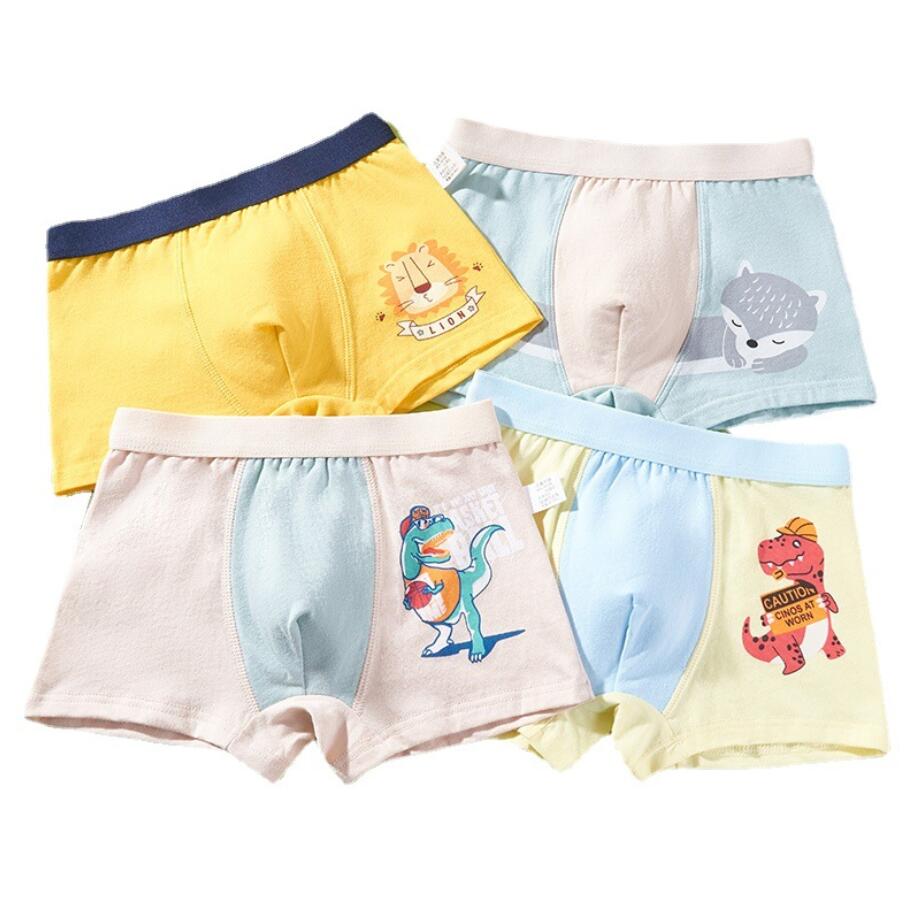 Mutandine bambini Intimo Cartoon Pantaloncini bambini Mutandine neonato Boxer bambini Strisce Mutande di cotone adolescenti 4 pezzi / lotto