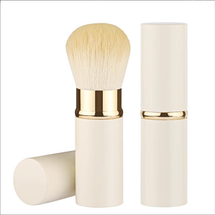 Travel Kabuki Makeup Brushes для фундаментального румянного бронзера и порошка выдвижной зеленый алюминий идеально подходит для Go