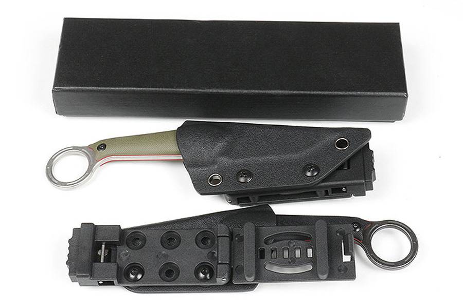 Hot M6686 Outdoor Fixed Blade Knife D2 Zwart/Witte Stone Wash Blade Volledige Tang G10 Handgreep Tactische messen met Kydex