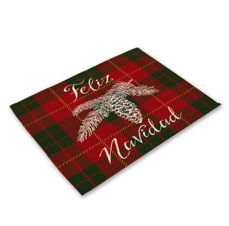 Christmas Table Mat Dining Placemat Decoration For Home Kitchen Party Place Mats Tablecloth Xmas Supplies Gifts SN164