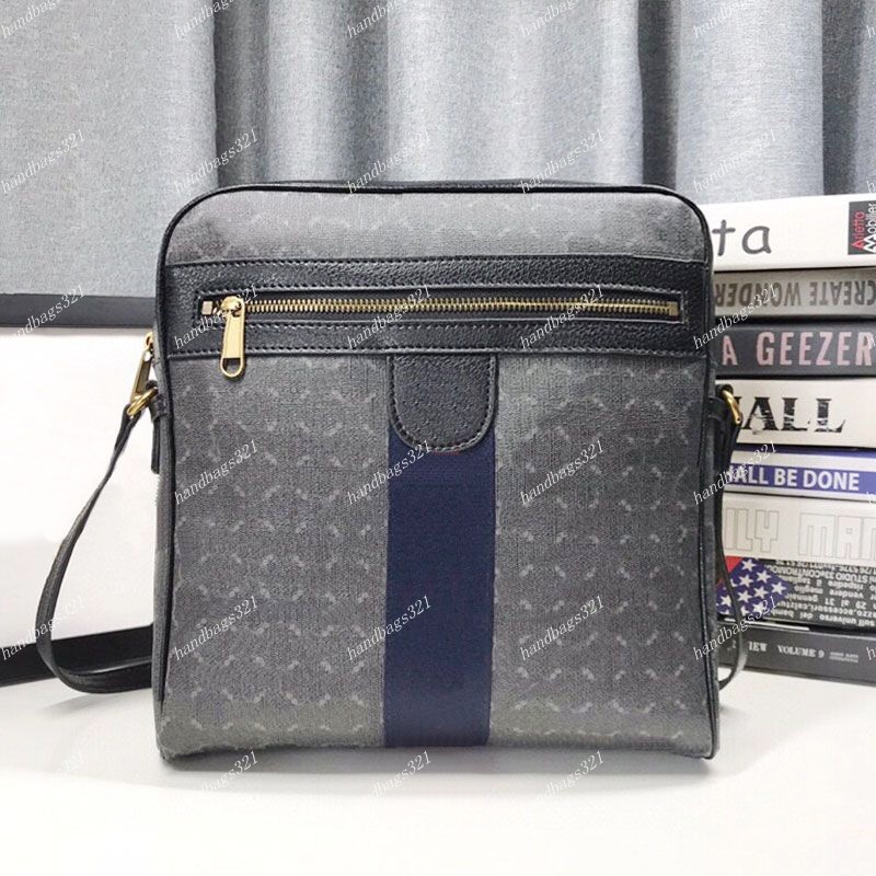 Torba Messenger Men Crossbody Torby Klasyczna litera na płótnie torebka zamek błyskawiczny oryginalny skórzany patchwork czerwony zielony paski regulowane paski na ramię