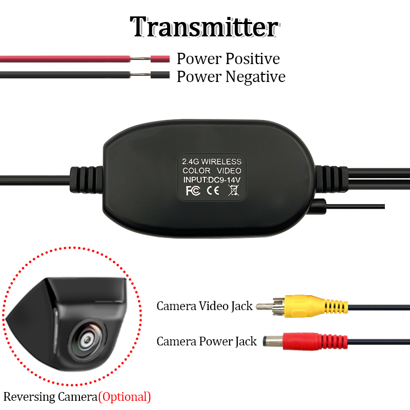 2.4G sans fil voiture vue arrière caméra couleur vidéo émetteur récepteur Kit 12V pour moniteur multimédia caméra de recul