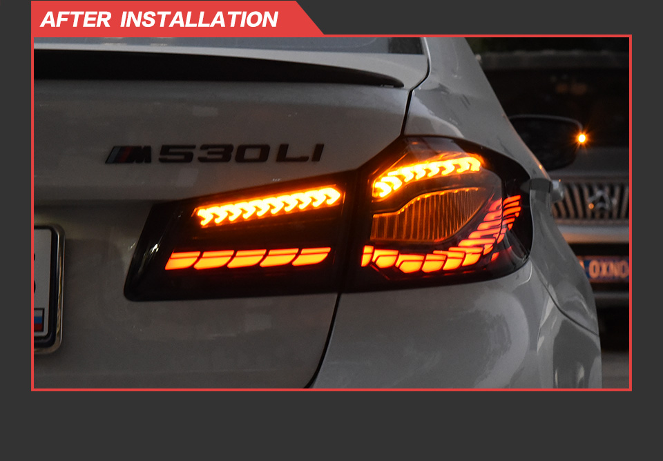 Автомобильный светодиодный задний фонарь задний освещение аксессуары туманное тормозное тормозное обратное парковка. Запуск хвостовой лампы для BMW G38 ​​525i 530i G30 F90 Динамический сигнал поворота
