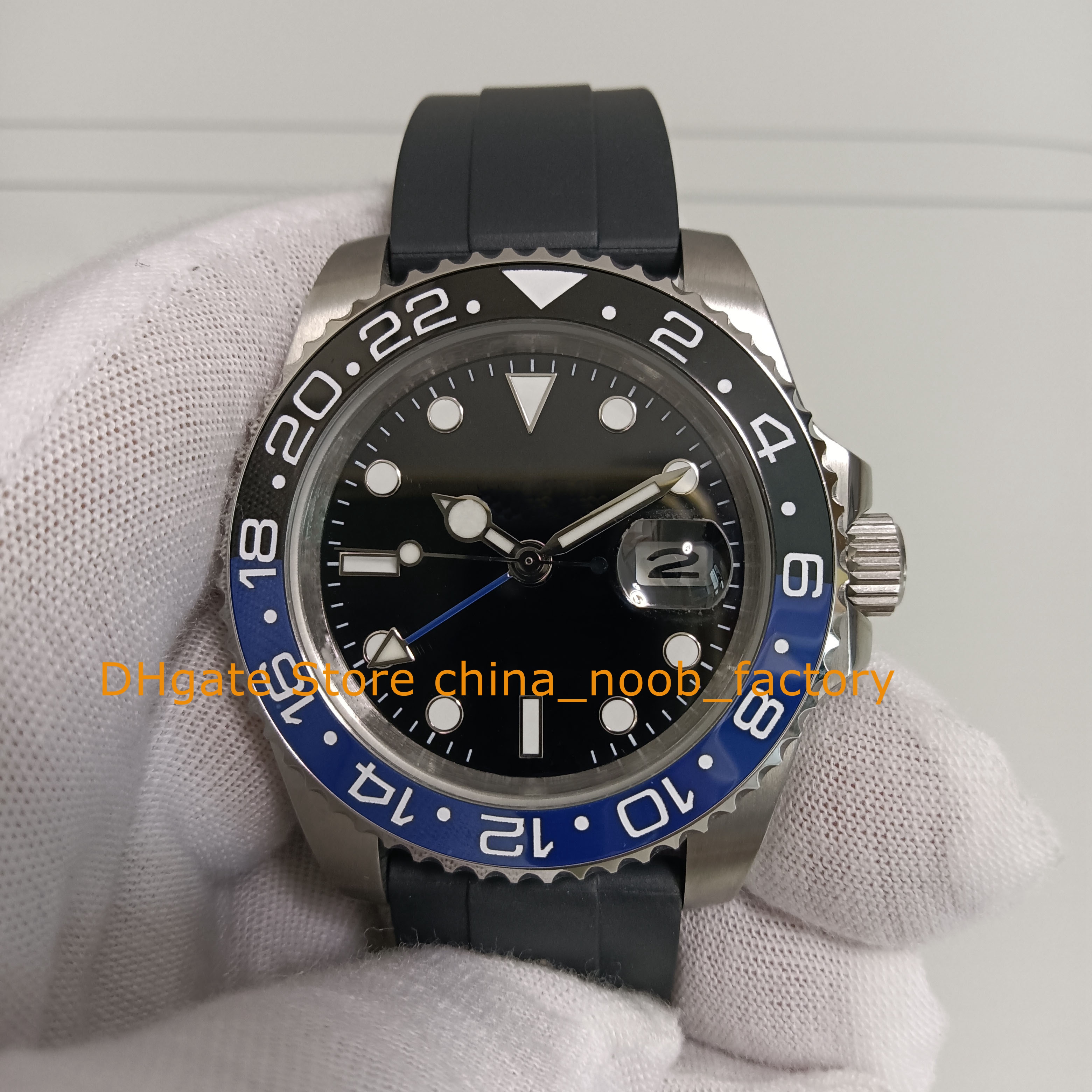 I Box Men's Automatic Watches Men 40mm Black Dial Ceramic Bezel Rubber Armband Mechanical Watch Sport Mens Mekaniska armbandsur