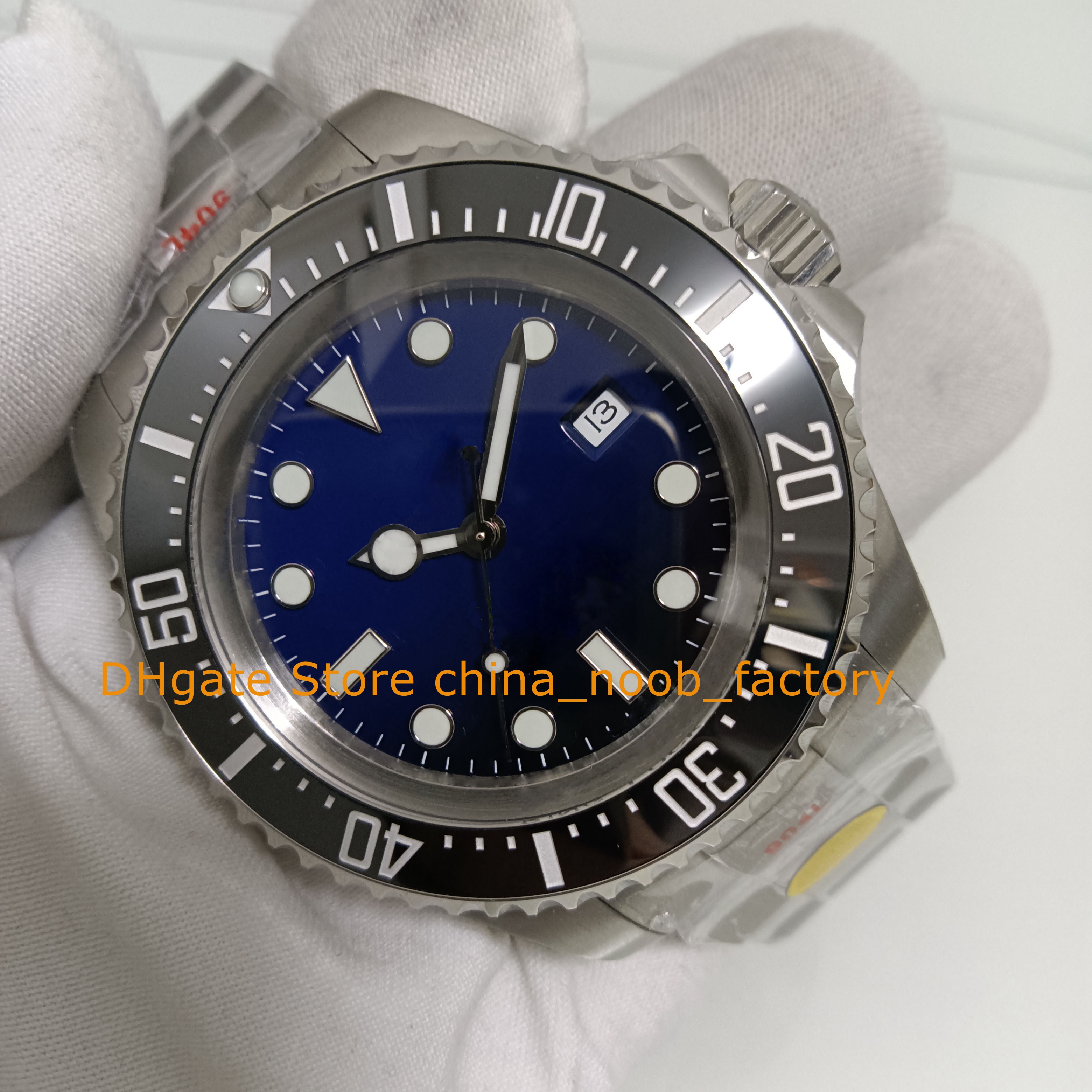 Topp 2 färg Automatisk klockor 44mm svartblå urtavla safirglas armbandsur keramik ram datum kal.3235 mekanisk v12 904l klockor armbandsur