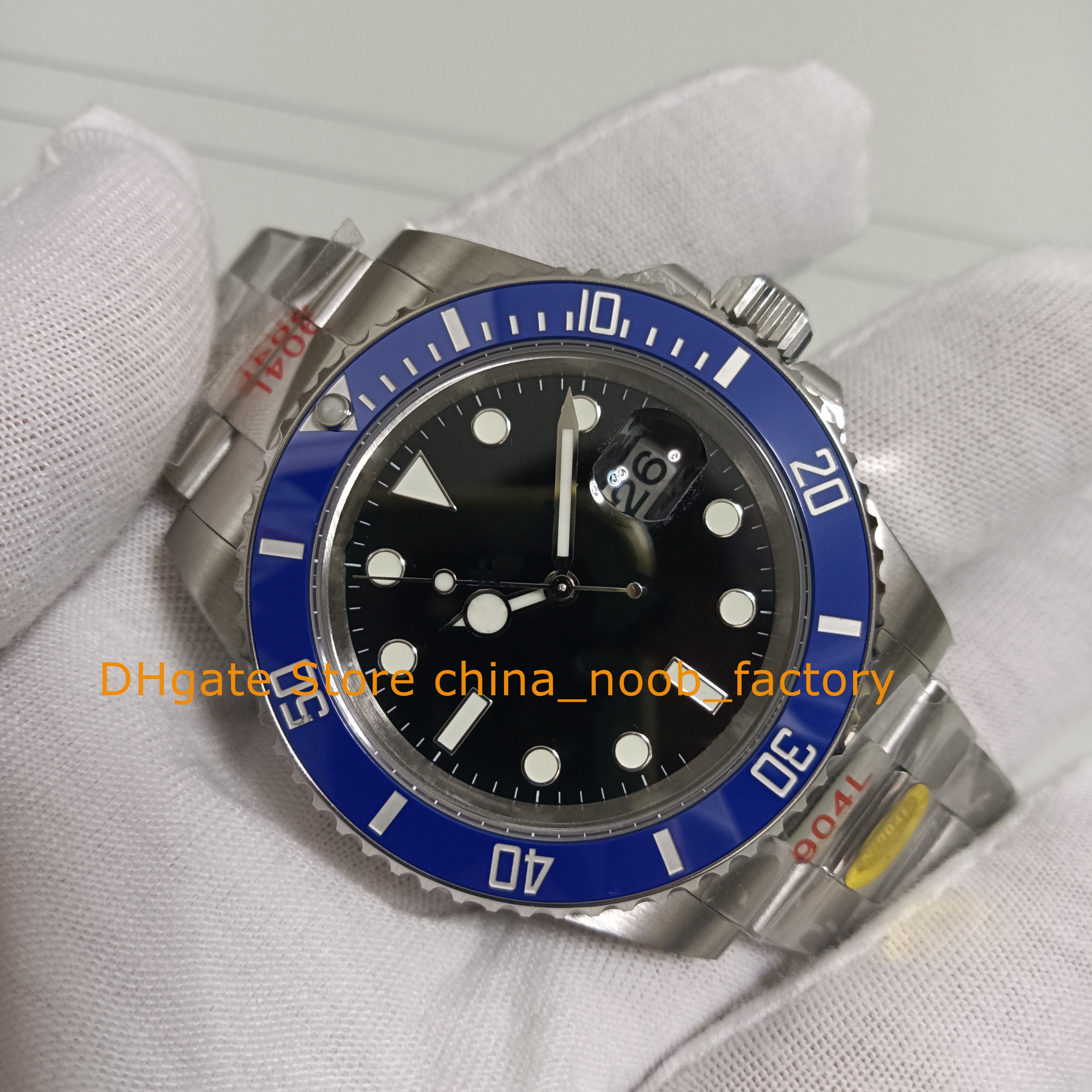 8 colorido rel￳gio de cor 41mm Wristwatches masculino Dial preto Dial Blue Cer￢mica CAL.2836 Movimento autom￡tico 904L Steel V12 Sport Sport Luminoso Rel￳gios de Mergulho Luminosa