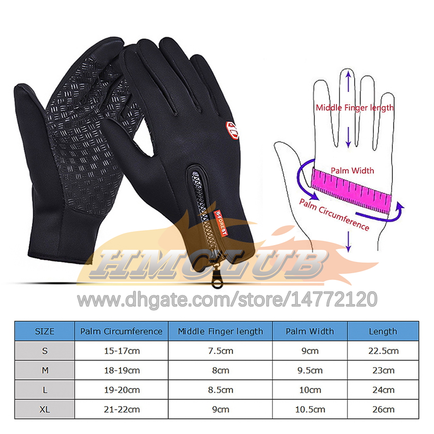 ST52 Guanti invernali antivento Guanti da sci da uomo Guanti da snowboard Guanti da motociclista tutte le stagioni Touch Screen Guanti da moto da neve