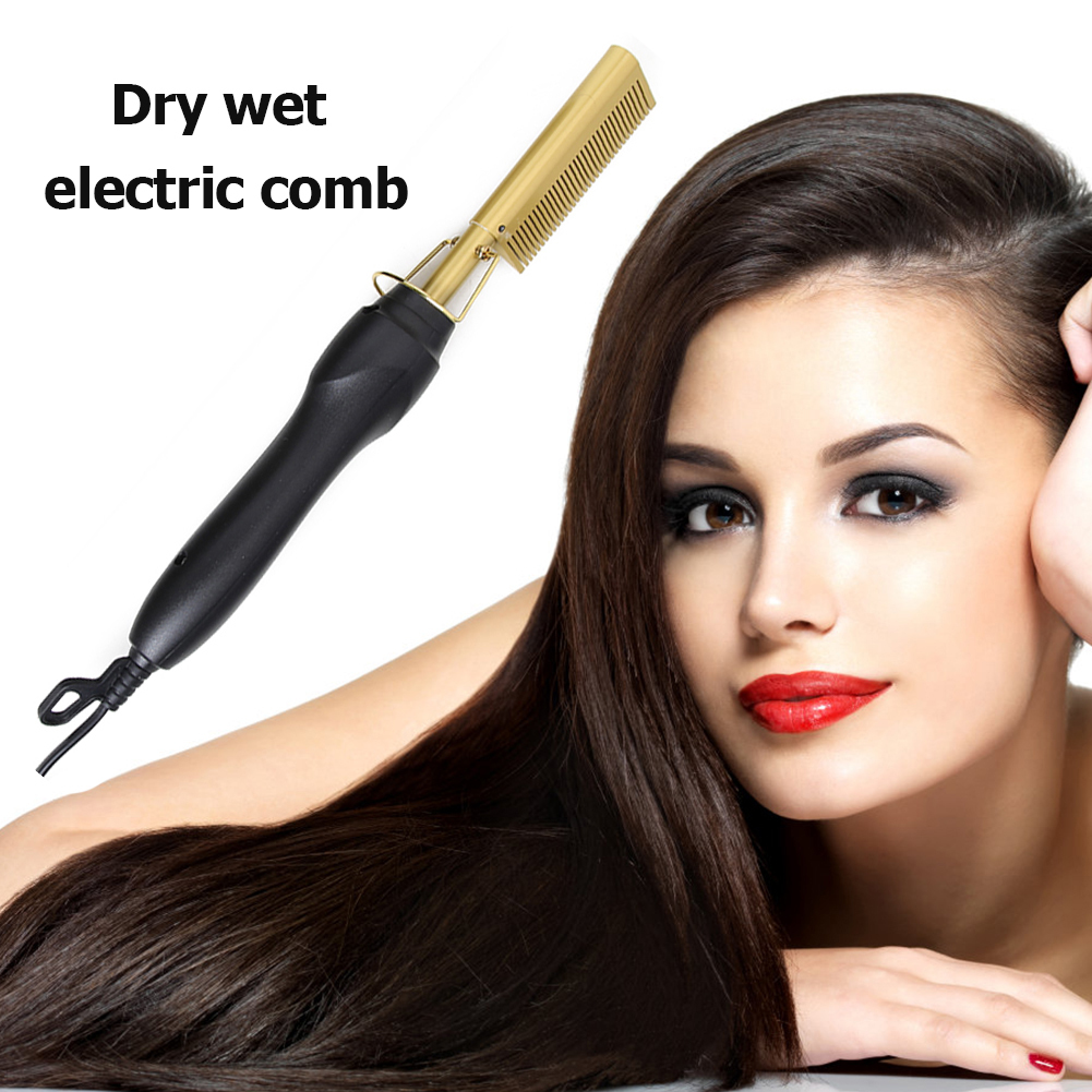 Planchas para el cabello 2 en 1 Plancha Rizador Húmedo Seco Calentamiento eléctrico Peine Plancha Plancha Alisado Herramienta de peinado Electrodomésticos 221110