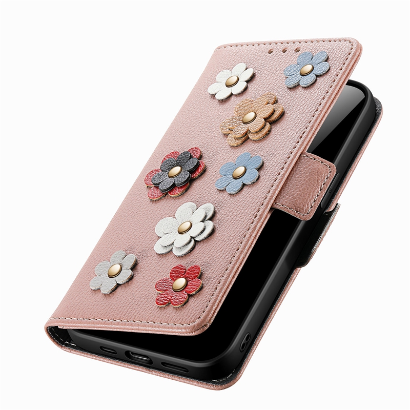 Fashion 3D Flower Leather Wallet Falls f￶r Samsung S23 Plus Ultra M13 4G X Cover 6 Pro A23E A14 5G A04S Stylt Floral Credit ID Card -kortplats Flip Cover Book Pouch Pouch