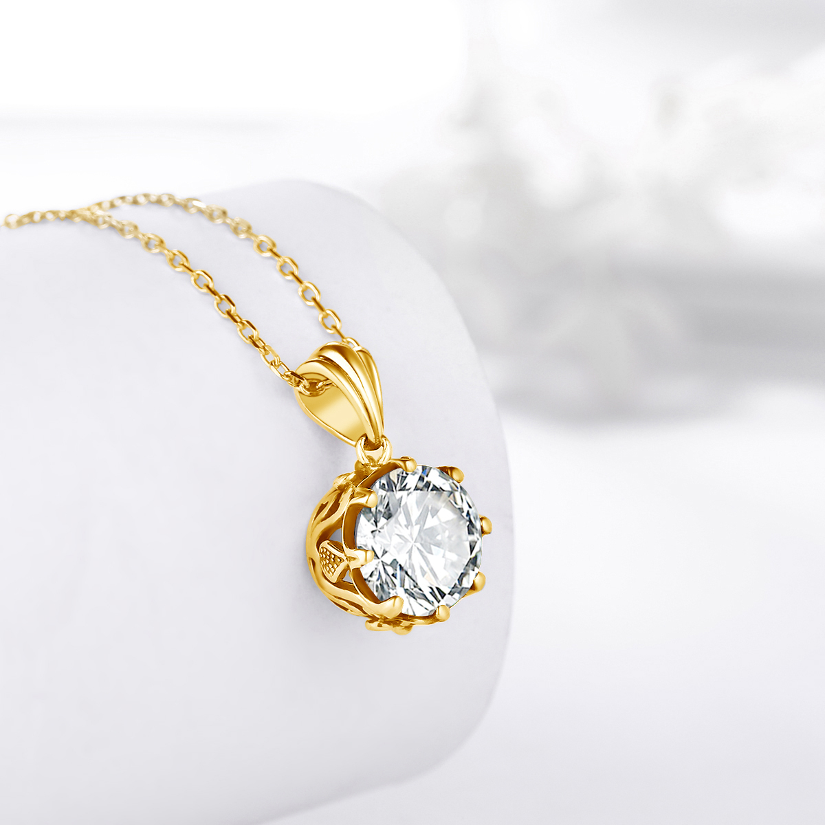 Pendant Necklaces Szjinao 4 Necklace For Women D Color Round Cut Pure 925 Silver Pass Diamond Tester Large Flower Jewerly 221109