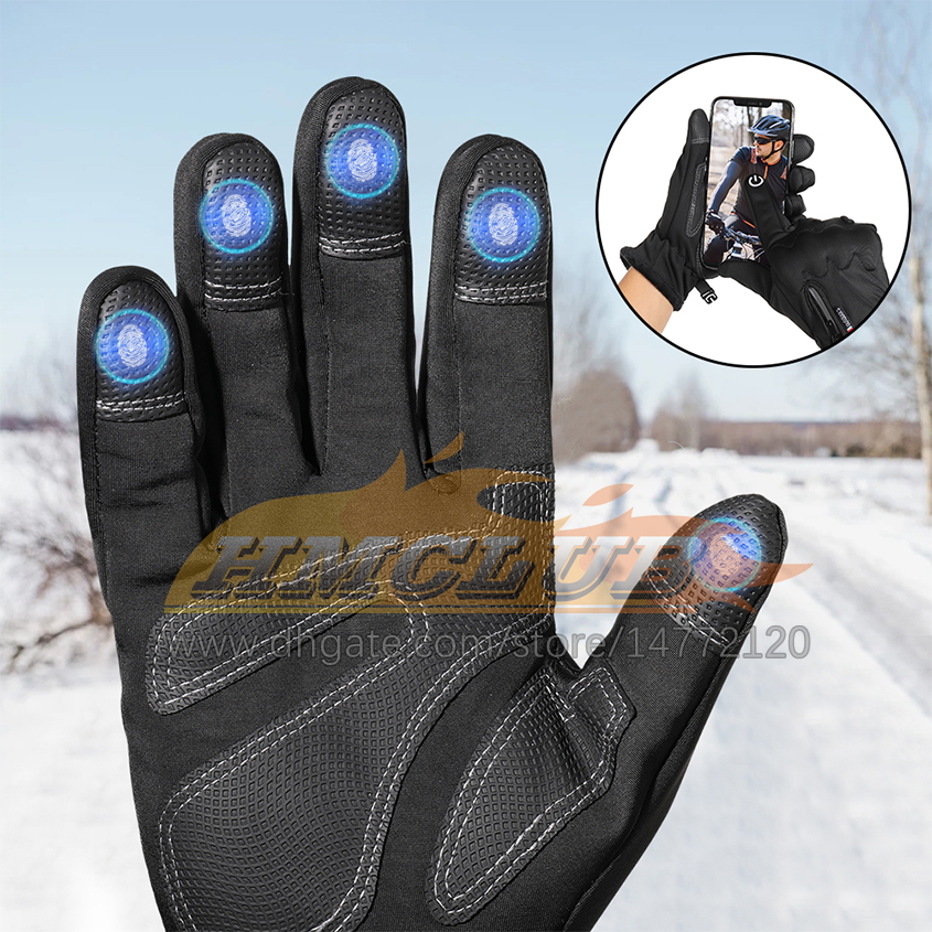 ST55 с сенсорным экраном мотоцикл Full Finger Gloves Зимой теплый Moto Motocross Motorbik