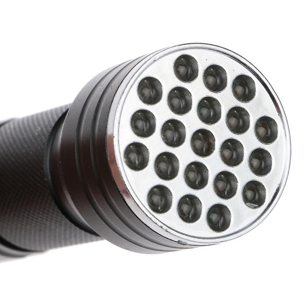21 LED lampe de poche UV lampe torche lumière ultraviolette lumière noire lampe UV torche AAA batterie pour la détection de vérificateur de marqueur DLH437