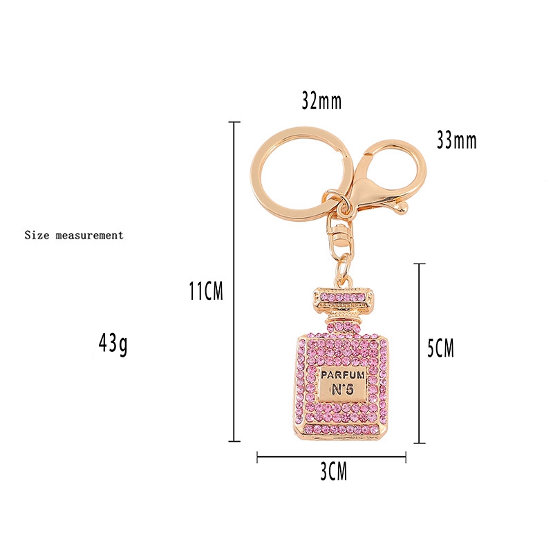 Cristal parfum bouteille porte-clés pendentif strass sac voiture porte-clés créatif mode bijoux porte-clés accessoires cadeau