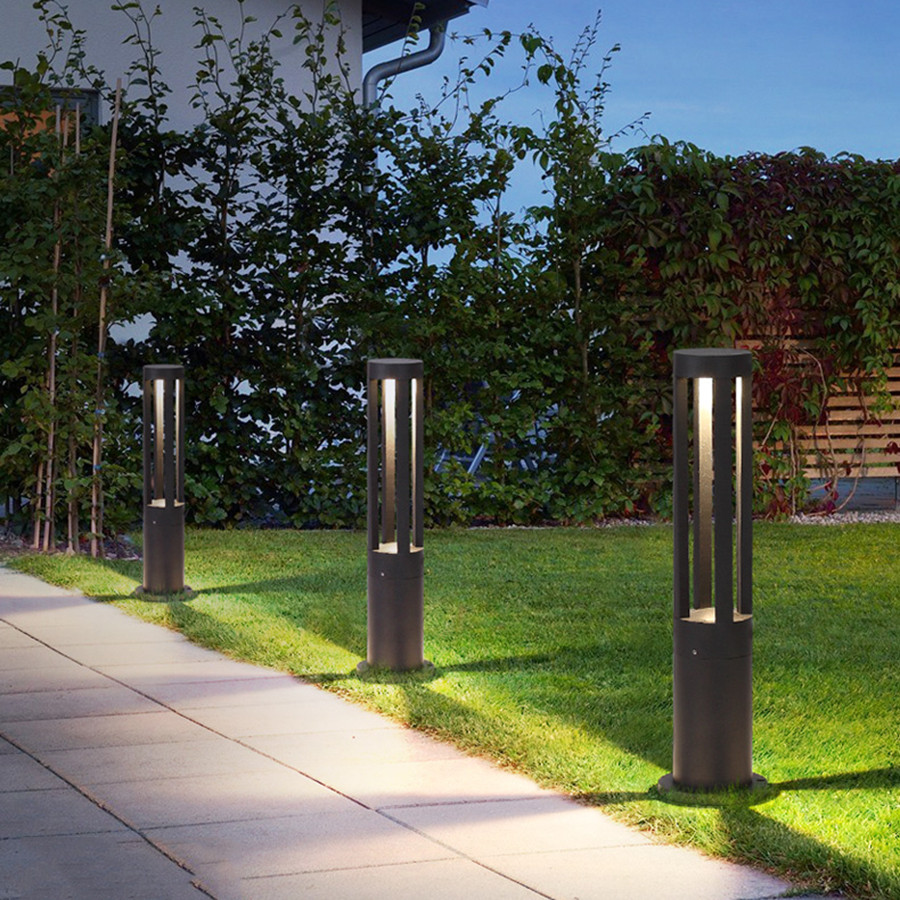 Aluminum LED Garden Pathway Lawn Lamp Outdoor Landscape Pillar Post Light Courtyard Villa Bollard Lights