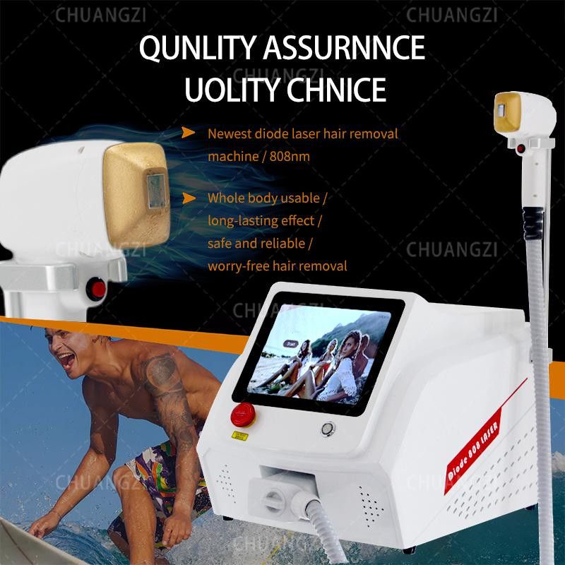 Home Beauty Instrument Neue 808-nm-Diodenlaser-Haarentfernung, 808-nm-Wellenlängenmaschine, Luftkühlung, schmerzlose und schnelle Hautverjüngung