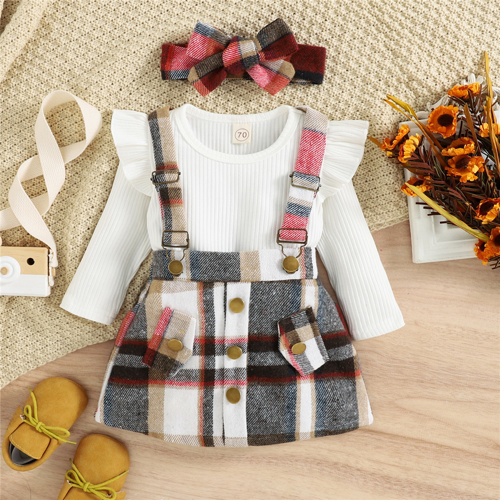 Комплекты одежды Осенняя зимняя малыша Детская одежда Девочки с обрывами с длинным рукавом вязаные боди.
