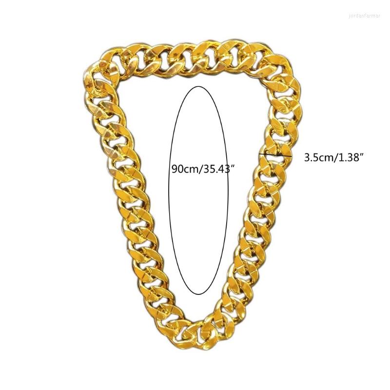 Ketten Riesige Goldhalskette Imitation Hip Hop Halskette Rapper Übertriebenes Kostüm Personalisierte Performance-Requisite R7RF267a