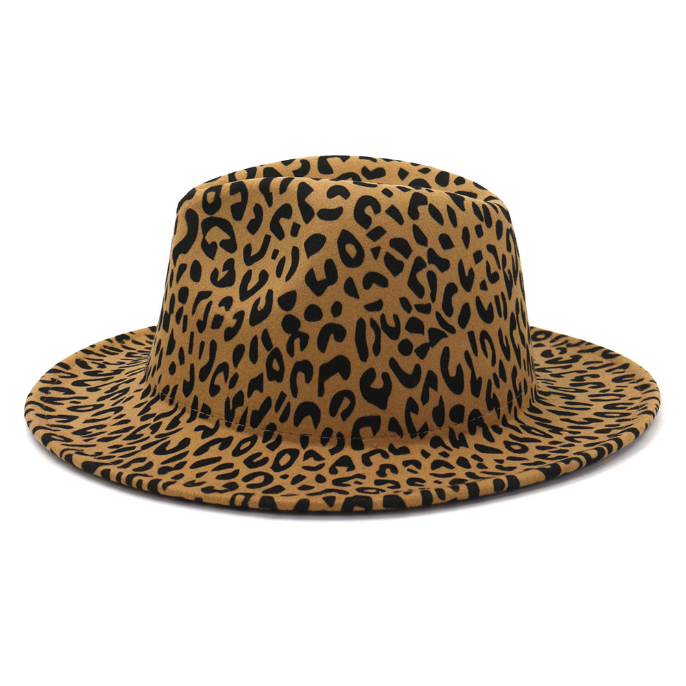 Breda randen hattar hink qbhat leopard r￶da botten fedora damer ullhatt kvinnor m￤n fest trilby jazz kyrka lappt￤cke panama cap 221110