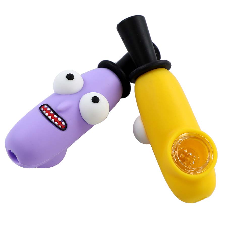 Smoking Pipes Big Eyes Grade Silicone Hand Pipe for Smoke Accessories with Glass Bowl Portable