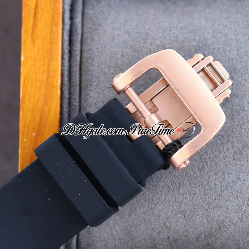 07-01 Carbon Fiber Miyota Automatic Ladies Watch Womens Watches Rose Gold Inner Black Diamonds Skeleton Dial Rubber Strap Super Edition Puretime C3