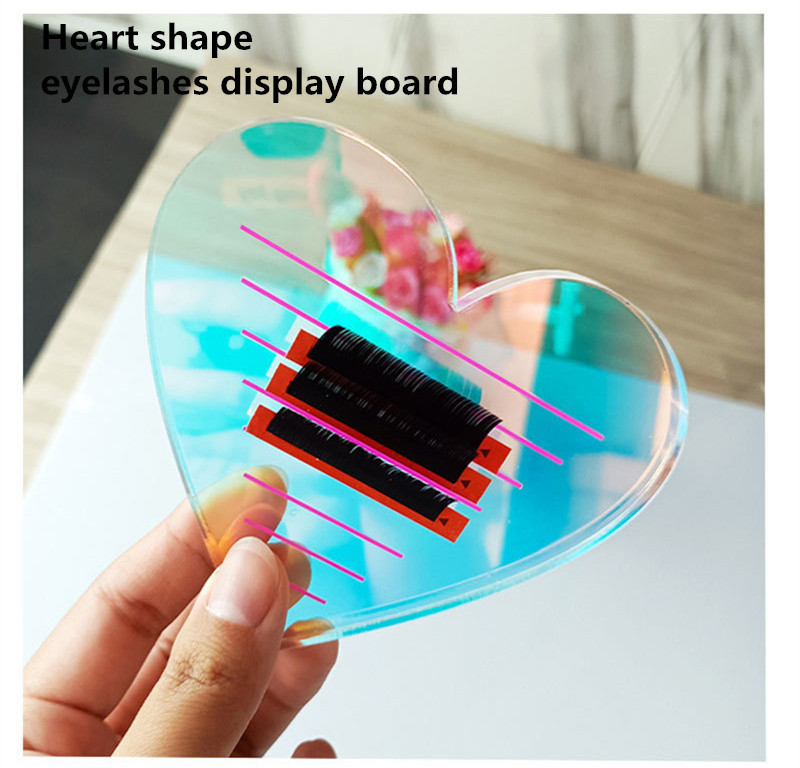 Acrylic Eyelashes Display Board Makeup Tools Rainbow Magnet Grafting Planting Eyelashes Glue Pallet No Tweezers With Butterfly And Heart Shape