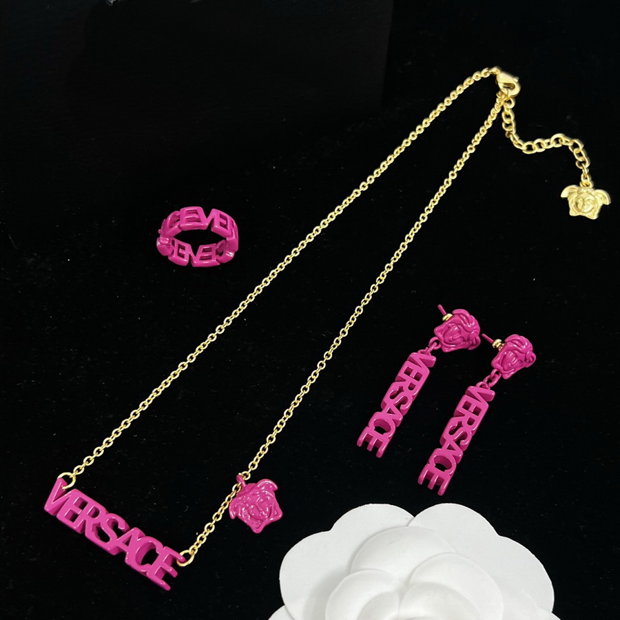 Mode Basilisk Medusa kleurrijke letters Hangers vrouwen Armband Ketting Stud Oorbel Sets Messing kleur emaille Lad242e