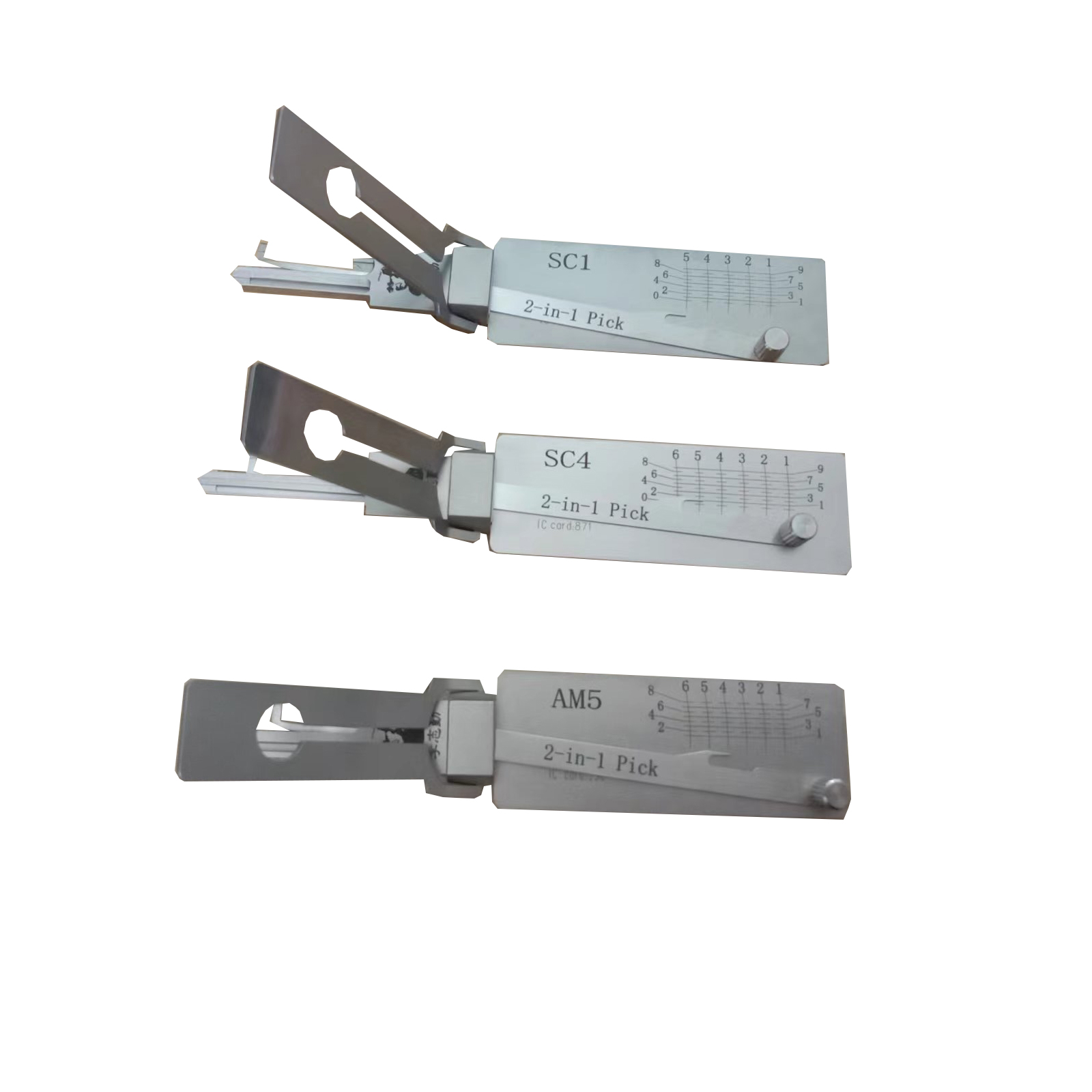 أدوات ومزودات الأقفال الأصلية Lishi Lock Pick 2 في 1 SC1 SC4 AM5 Decoder لأقفال الباب المنزلي