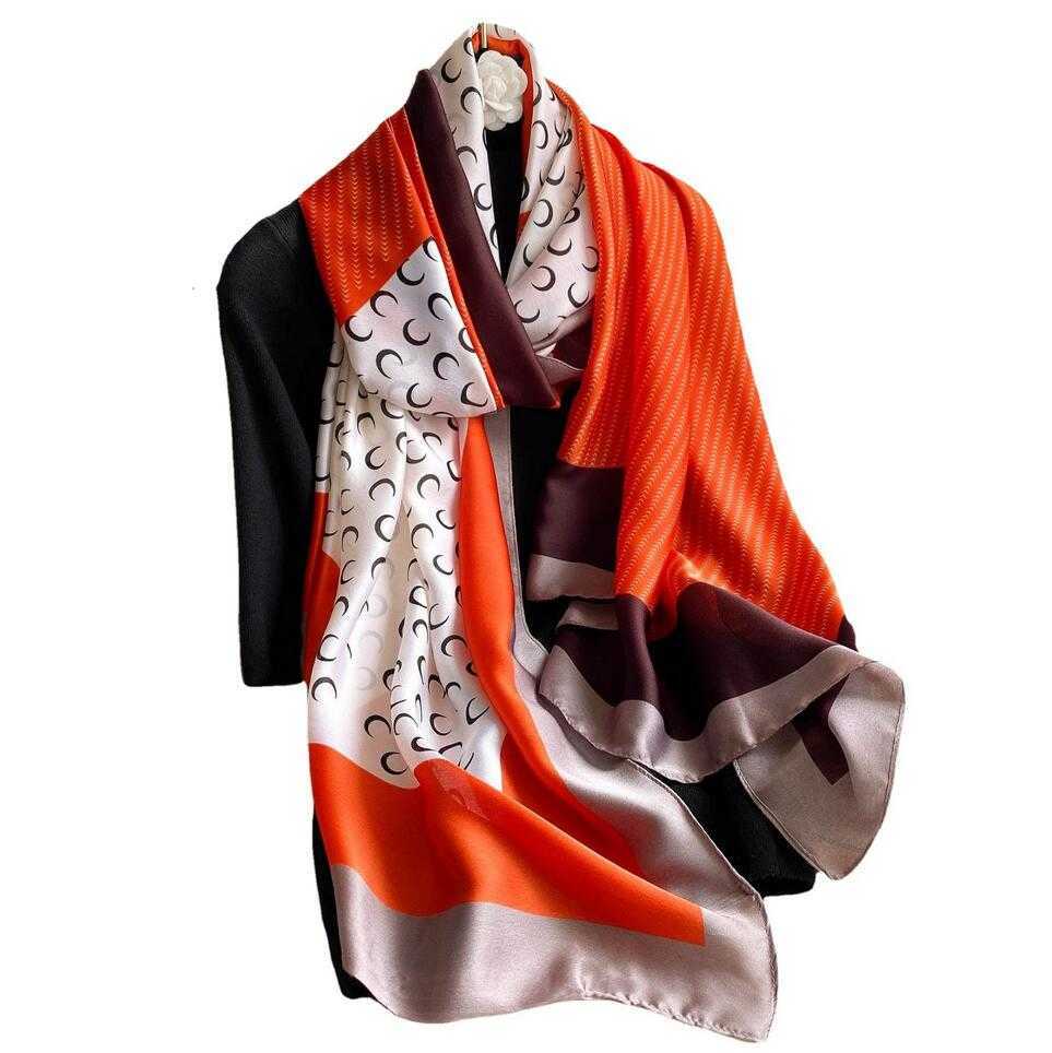 Foulards Mode Foulard Soie Printemps Luxe Mousseline De Mousseline De Soie Fleur Imprimer Serviette De Plage Pour Designer Femmes Fille Crème Solaire Mince Gaze Scar308z