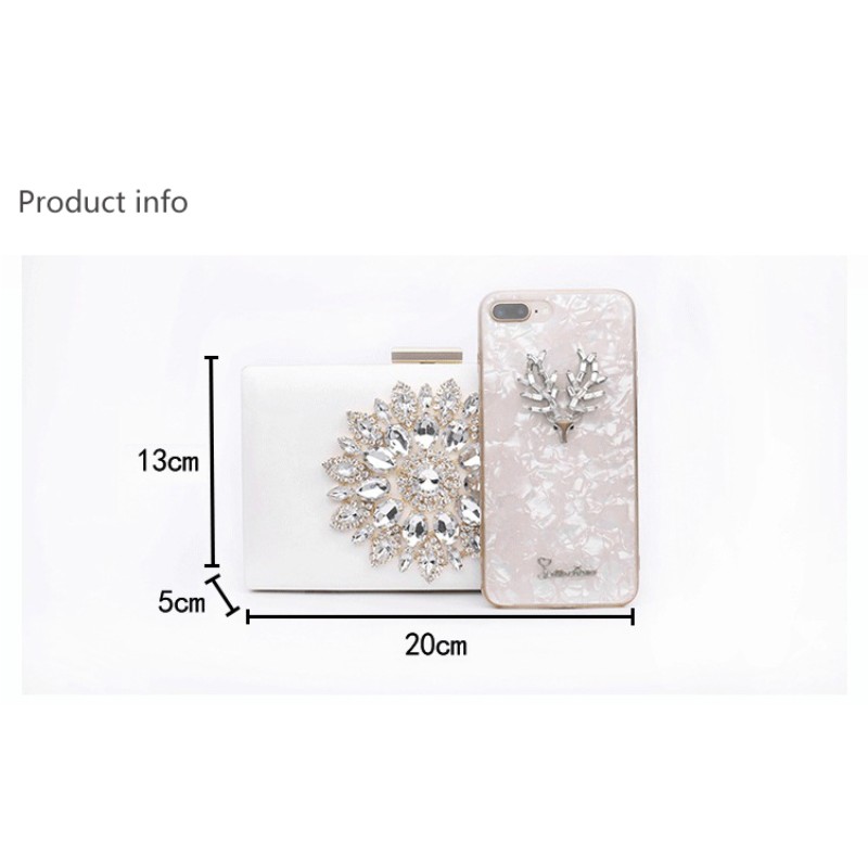 Luxus Strass Weiße Frauen Clutch Handtaschen Für Hochzeit Party Braut Handtasche Abend Kristall Sommer Taschen Damen Kleine Umhängetaschen CL1410