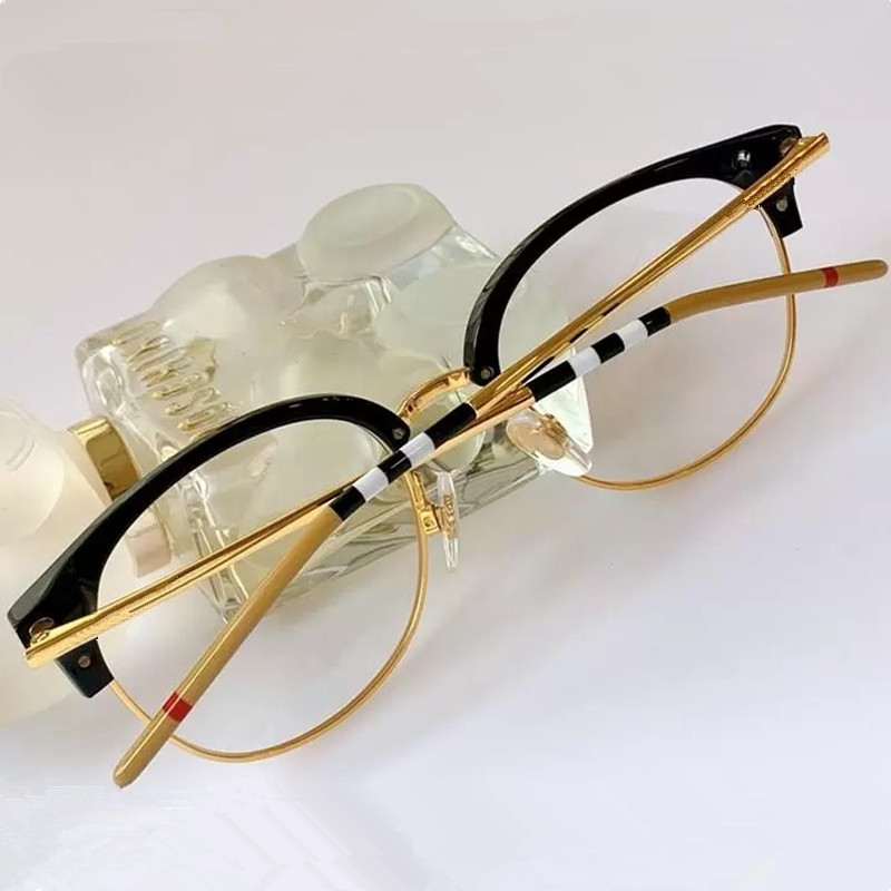 Qualité B2275 Femmes Sourcils Lunettes rondes Cadre 54-20-145 Planche de métal importée pour myopie presbytie Lunettes de vue lunettes lunettes de conception complète boîte de boîtier