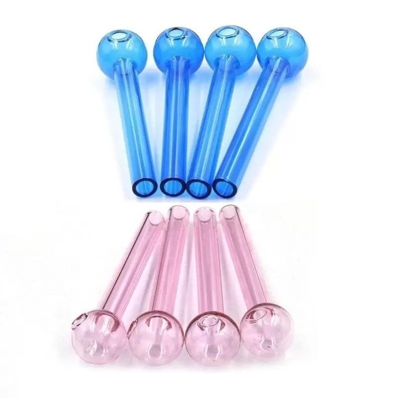 Pyrex glass oil burner pipe smoking accessories colorful clear color 4.4 inch transparent big tube nail tips bong