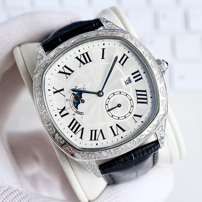 Reloj Relojes para hombre Reloj mecánico completamente automático 42 mm Múltiples colores Relojes de pulsera Correa de cuero de acero inoxidable Reloj de pulsera de moda